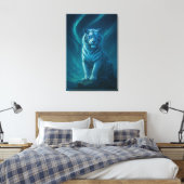 Fantasy White Tiger – Mystic Aura Series Canvas Afdruk (Insitu (Slaapkamer))