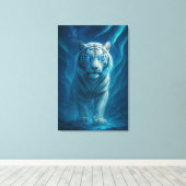 Fantasy White Tiger – Mystic Aura Series | ManJian Canvas Afdruk (Insitu (Houten vloer))
