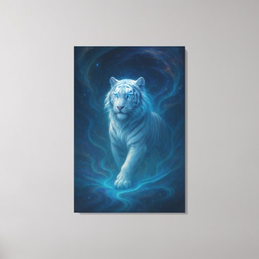Fantasy White Tiger – Mystic Aura Series | ManJian Canvas Afdruk (Voorkant)