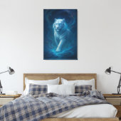 Fantasy White Tiger – Mystic Aura Series | ManJian Canvas Afdruk (Insitu (Slaapkamer))