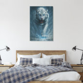 Fantasy White Tiger – Mystic Aura Series | ManJian Canvas Afdruk (Insitu (Slaapkamer))