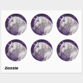 Fantasy White Unicorn Ronde Sticker (Vel)