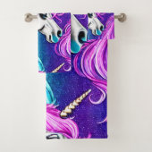 Fantasy White Unicorn Seamless Pattern Bad Handdoek (Insitu)