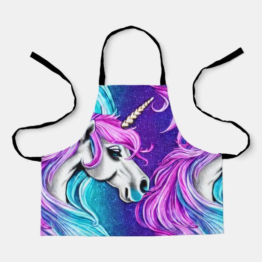 Fantasy White Unicorn Seamless Pattern Schort (Voorkant)