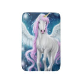 Fantasy Winged Unicorn met roze haar Badmat (Voorkant Verticaal)