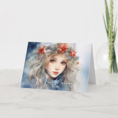 Fantasy Winter Fairy Kerstvakantie Kaart (Voorkant)
