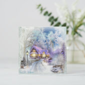 Fantasy Winter Kerstmis Feestdagenkaart (Staand voorkant)