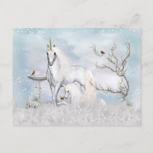 Fantasy Winter Unicorn en Foal Briefkaart