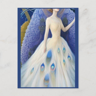 Fantasy Witte Pauw Trouwjurk Mode Diva P Briefkaart