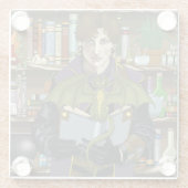 Fantasy Wizard Boeken Dragon Potions Glazen Onderzetter (Achterkant)