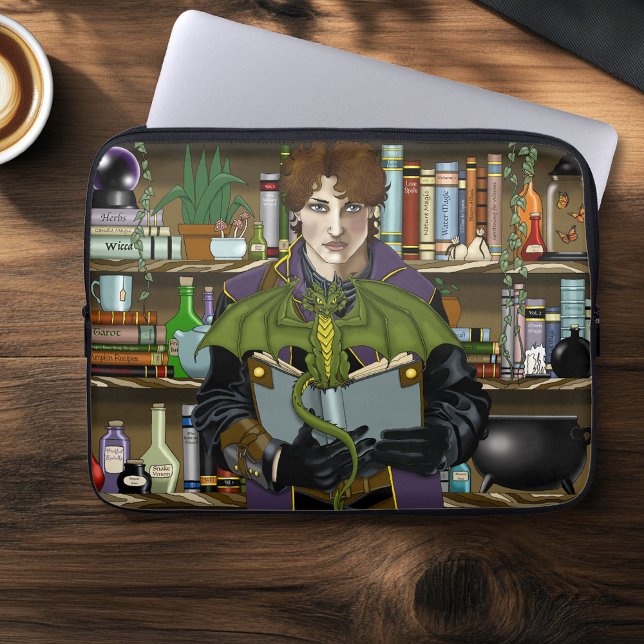 Fantasy Wizard Boeken Dragon Potions Laptop Sleeve (Creator heeft geüpload)