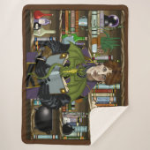 Fantasy Wizard Boeken Dragon Potions Sherpa Deken (Voorkant)