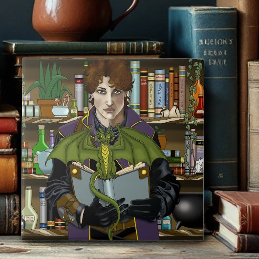 Fantasy Wizard Boeken Dragon Potions Tegeltje