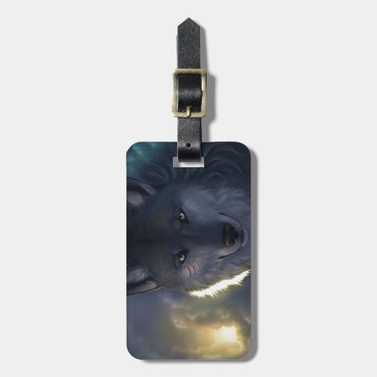 Fantasy Wolf Bagagelabel (Voorkant verticaal)