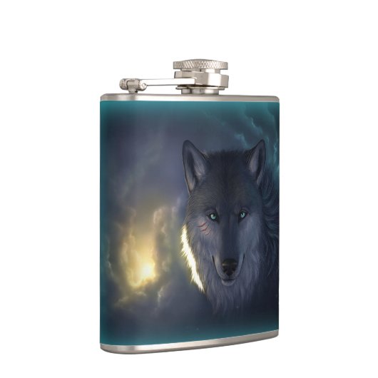 Fantasy Wolf Flask Heupfles (Rechts)