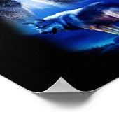 Fantasy Wolf Moon Mountain Poster (Hoek)