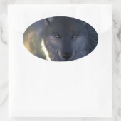 Fantasy Wolf Ovale Sticker (Tas)