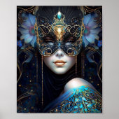 Fantasy Woman Wearing Mask Poster (Voorkant)