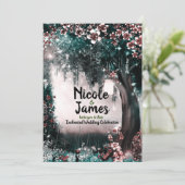 Fantasy Woodland Enchanted Blush Forest Wedding Kaart (Staand voorkant)