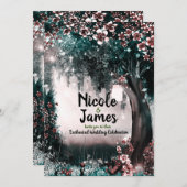 Fantasy Woodland Enchanted Blush Forest Wedding Kaart (Voorkant / Achterkant)