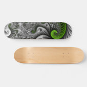 Fantasy World Green and Grey Abstract Fractal Art Skateboard (Horizontaal)
