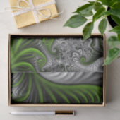 Fantasy World Green and Grey Abstract Fractal Art Tissuepapier (Geschenk)