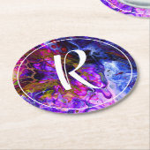 Fantasy World Monogram Ronde Kartonnen Onderzetter (Gebogen)