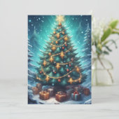 Fantasy Xmas Tree Feestdagenkaart (Staand voorkant)