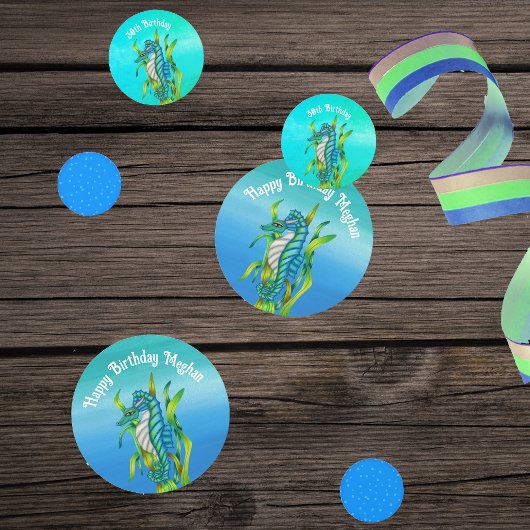 Fantasy Zee Dragon Shades of Blue Seaweed Bubbles Confetti