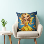 Fantasyfee met glittersparel in betoverde kameracc kussen (Stoel)