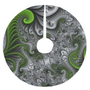 Fantasywereld groen en grijs abstracte fractale ku kerstboom rok