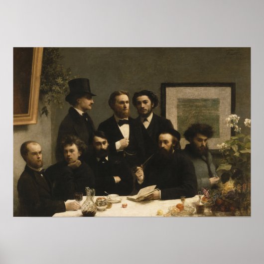 Fantin-latour - Aan de tafel Poster (Voorkant)