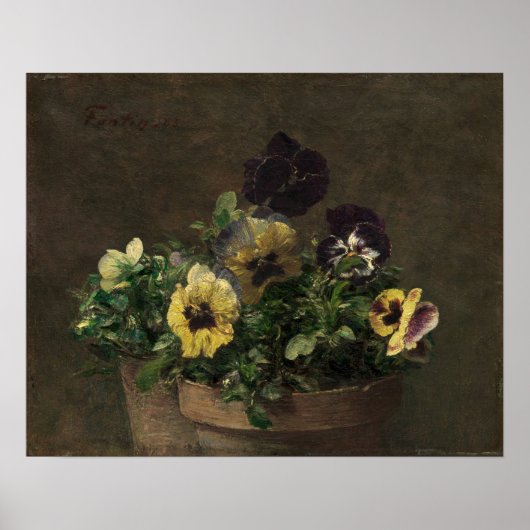 Fantin-latour - Plotselinge pansies Poster (Voorkant)