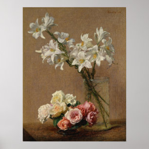Fantin-Latour - Rozen En Lelies Poster