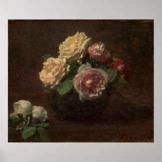 Fantin-latour - Rozen in een Bowl Poster