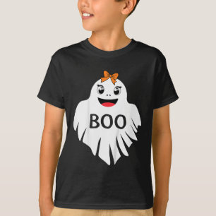 Fantôme Avec Bow Boo Girls Halloween T-Shirt