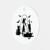 Fantôme avec chats Ornement d'arbre d'Halloween (Avant gauche)