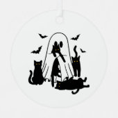 Fantôme avec chats Ornement d'arbre d'Halloween (Recto)