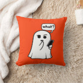 Fantôme avec téléphone "Quoi ?" Coussin décoratif (Couverture)