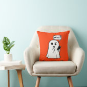 Fantôme avec téléphone "Quoi ?" Coussin décoratif (Chaise)