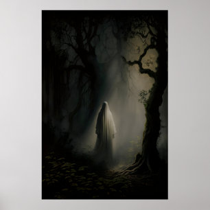 Fantôme dans la forêt au clair de lune, Affiche Vi