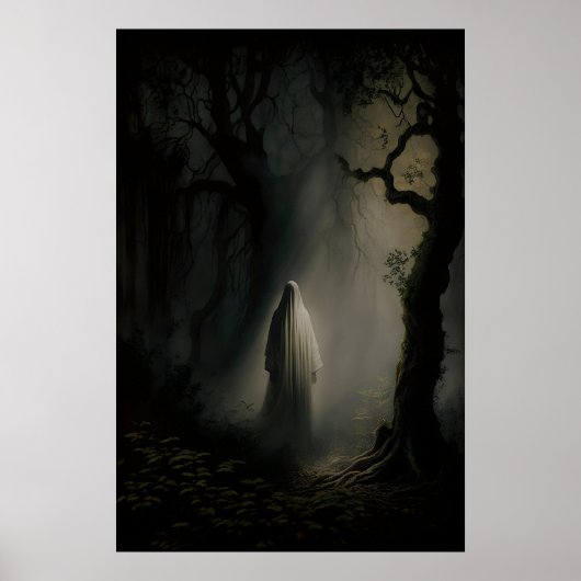 Fantôme dans la forêt au clair de lune, Affiche Vi (Devant)