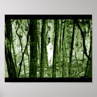 "Fantôme dans la forêt d'Aokigahara" - Poster