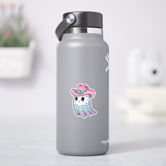 Fantôme de fille rose avec Autocollant Empreinte d (HydroFlask)