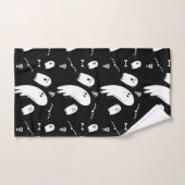 Fantôme d'Halloween, os, chauves-souris et crânes (Serviette à main)