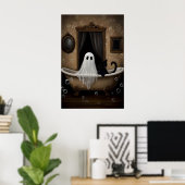 Fantôme et chat noir prennent une impression de ba (Bureau à domicile)
