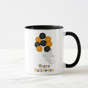 Fantôme et tasse heureuse de Halloween de ballons