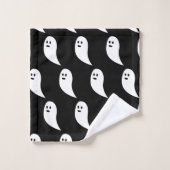 Fantôme Halloween noir blanc mignon motif (Gant de toilette)
