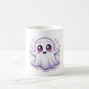 Fantôme mignon avec yeux brillants Mug Kawaii Hall