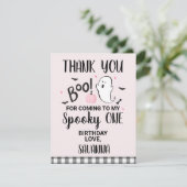 Fantôme rose Boo Halloween Carte de remerciements  (Debout devant)